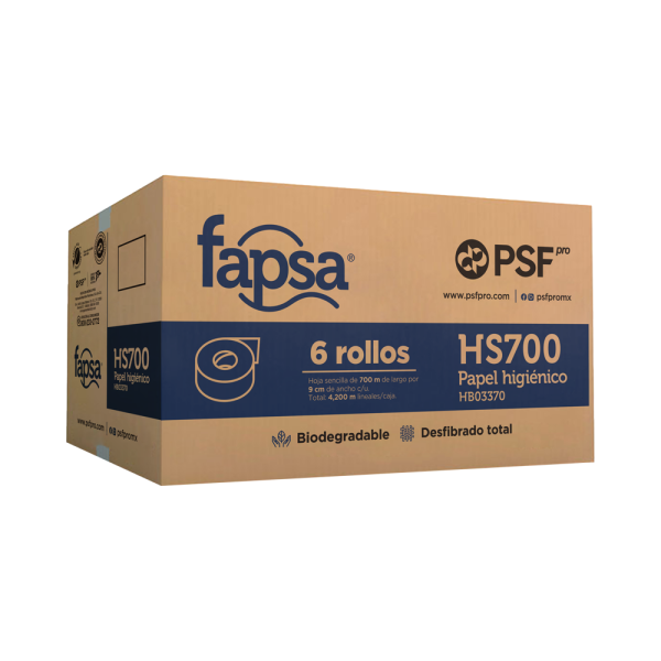 Papel Higienico Fapsa Blanco Hoja Sencilla 700M C/ 6 Rollos