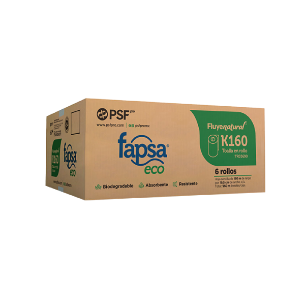 Toalla Fapsa De Rollo Para Manos K160M Café C/6Pz