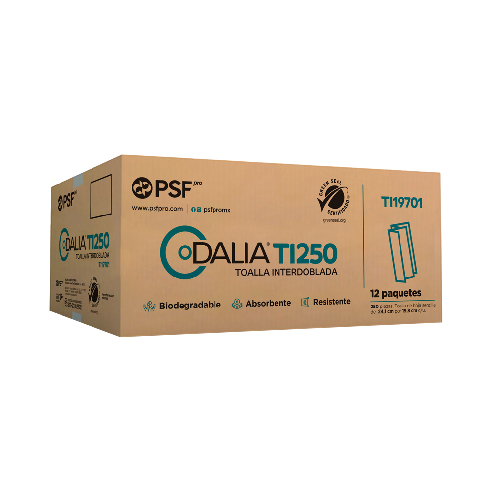 Toalla Fapsa Interdoblada Dalia 250 Hojas K2250 Blanco C/12Pz