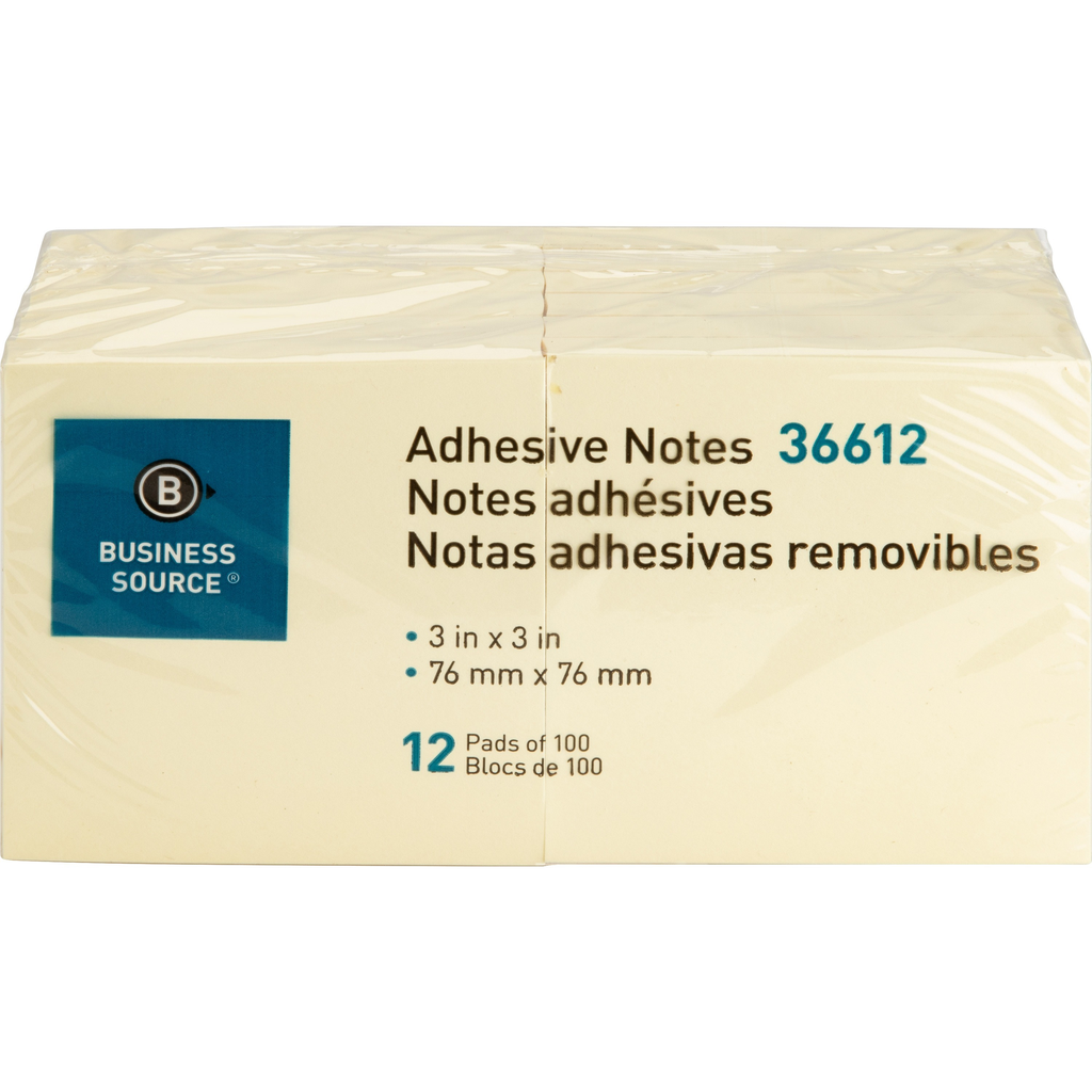 Bsn36612 Notes,Adhes,3''X3'',Yw