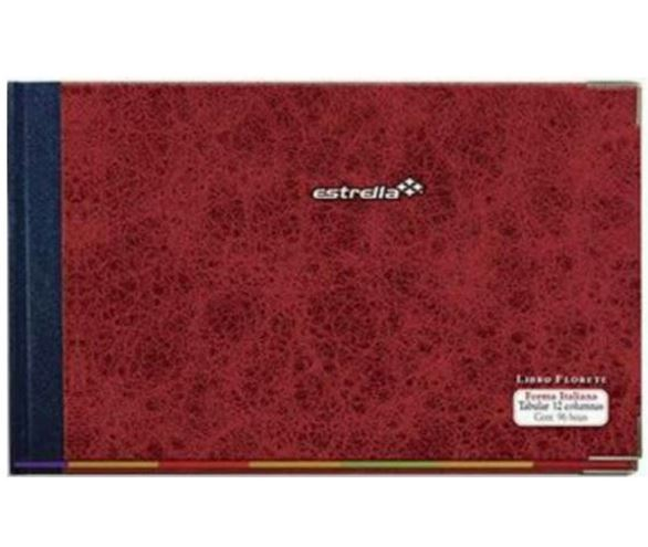 Libro Estrella Florete Italiano Tabular 12 Columnas 96 Hojas 