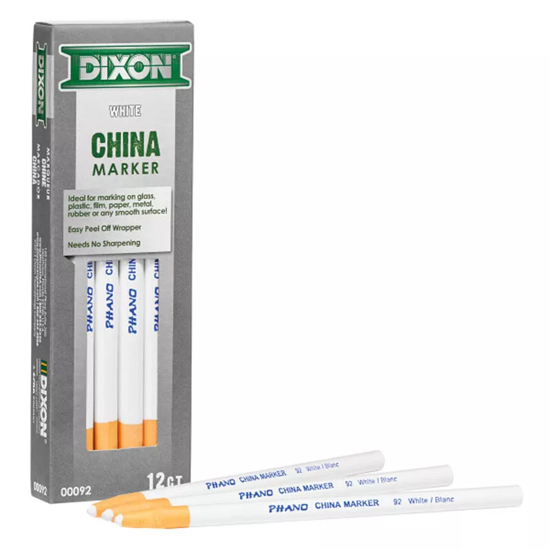 Marcador Dixon Cera Chinamarker Phano Usa Blanco C/12Pz
