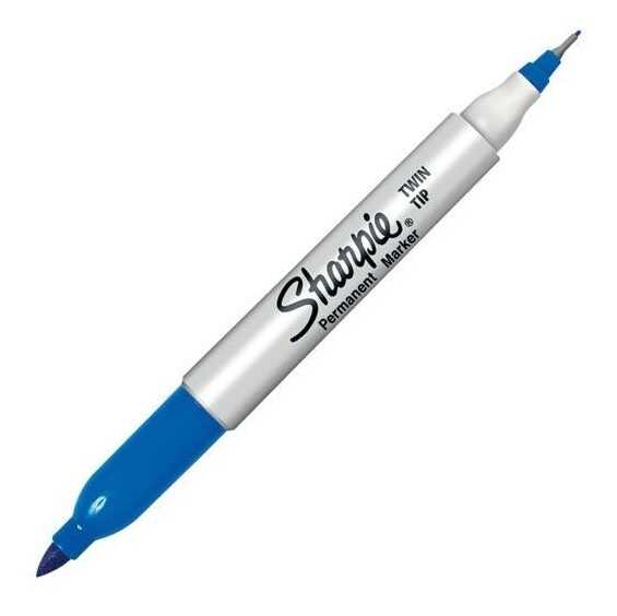 Marcador Shaepie Permanente Doble Punta Azul 