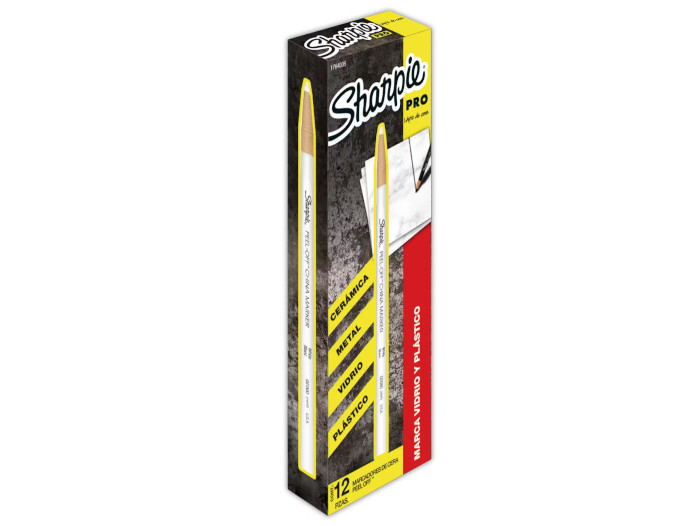 Marcador Sharpie Cera Chinamarker Blanco C/12Pz