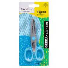 Tijera Barrilito Greka 8" Mango Plastico Corte Zigzag 