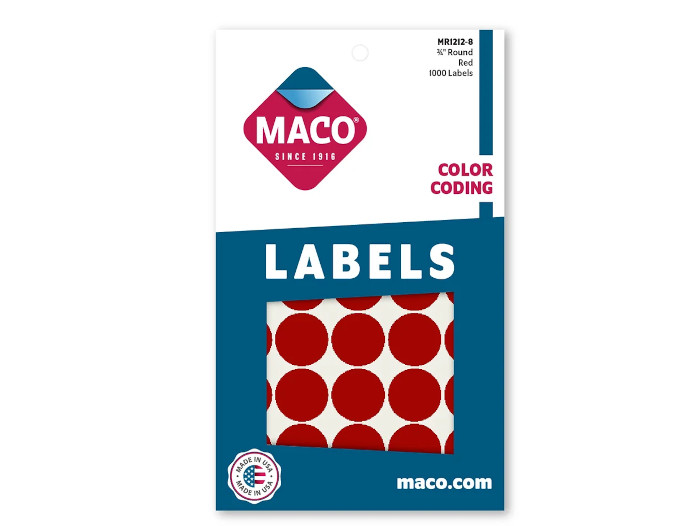 Labels 3/4" Red