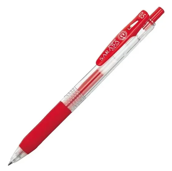 Pluma Sarasa Gel Retractil .5Mm Punto Extra Fino Rojo
