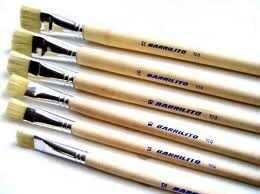 Pincel Barrilito Oleo Plano Pelo Cerdo Calibre #6 