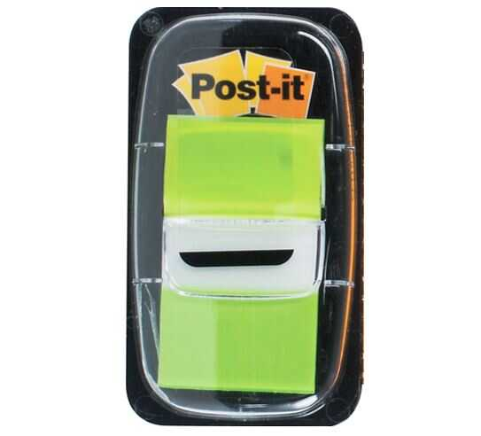 Banderitas C/Adhesivo Post-It Plastico 1" Verde Brillante 50 Hojas