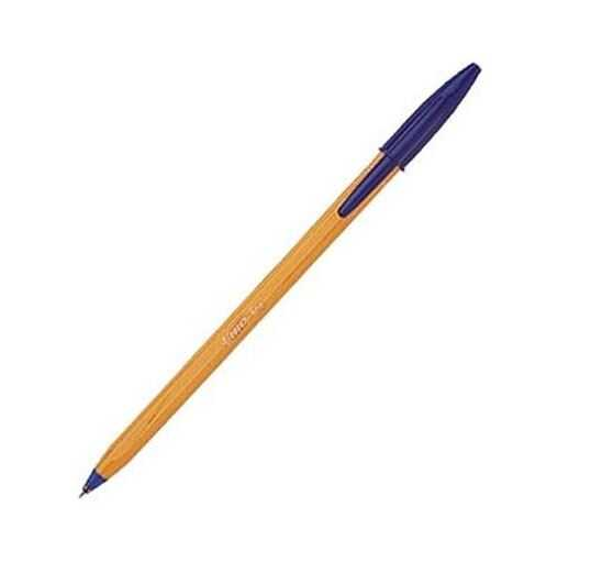 Pluma Bic Contabilidad Amarilla C/Tapa .7Mm Punto Fino Azul C/12Pz