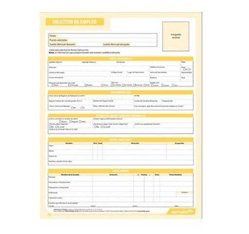 Block Solicitud De Empleo Estrella 40Hj