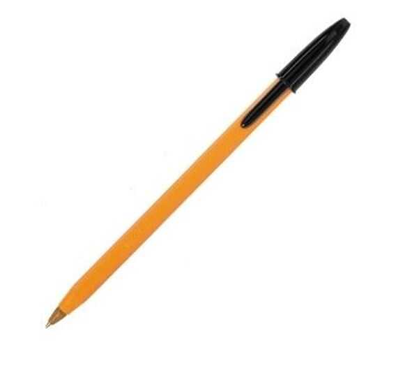Pluma Bic Contabilidad Amarilla C/Tapa .7Mm Punto Fino Negra C/12Pz
