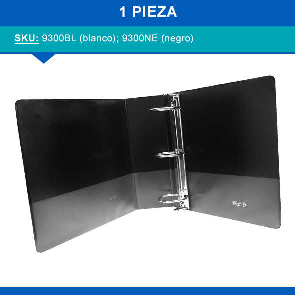 Carpeta Azor 3" Capacidad C/Mica T/C 3 Aros O Negra 