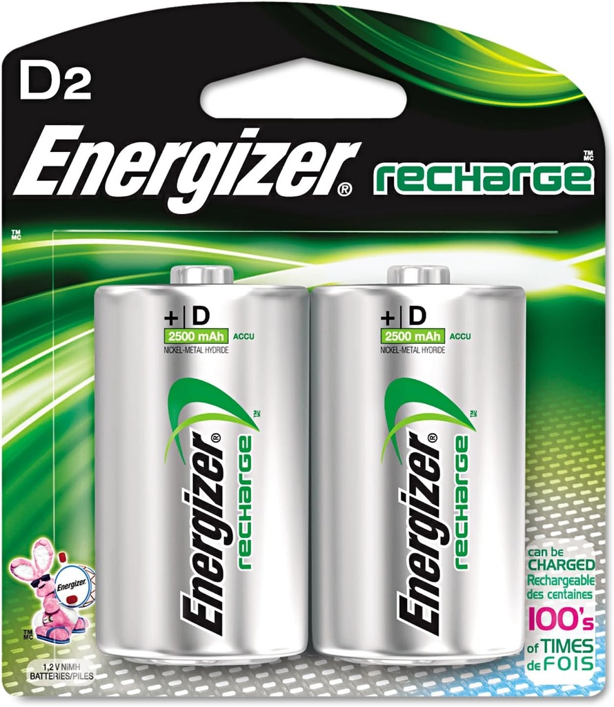 Batería Energizer Recargable "D" C/2Pz