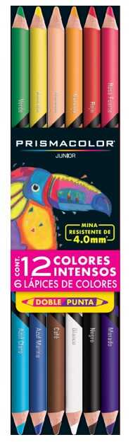 Lapices Prismacolor Junior Doble Punta Surtido C/6Pz