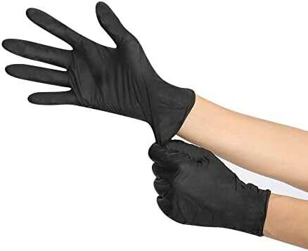 Guante Nitrilo 3.5Mil Sin Talco Talla L Negro C/100Pz