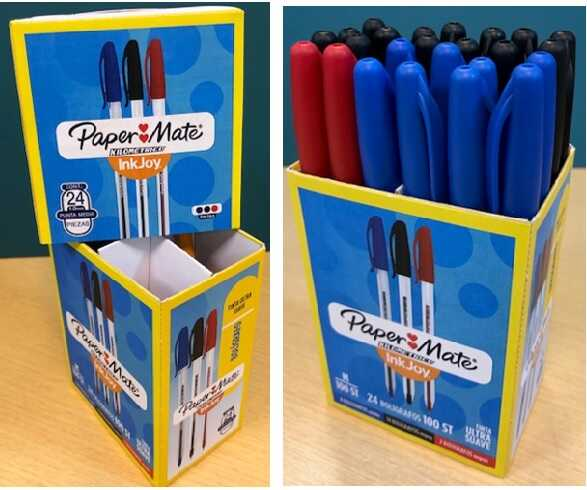 Pluma Papermate Kilometrico C/Tapa Punto Medio Surtido C/24