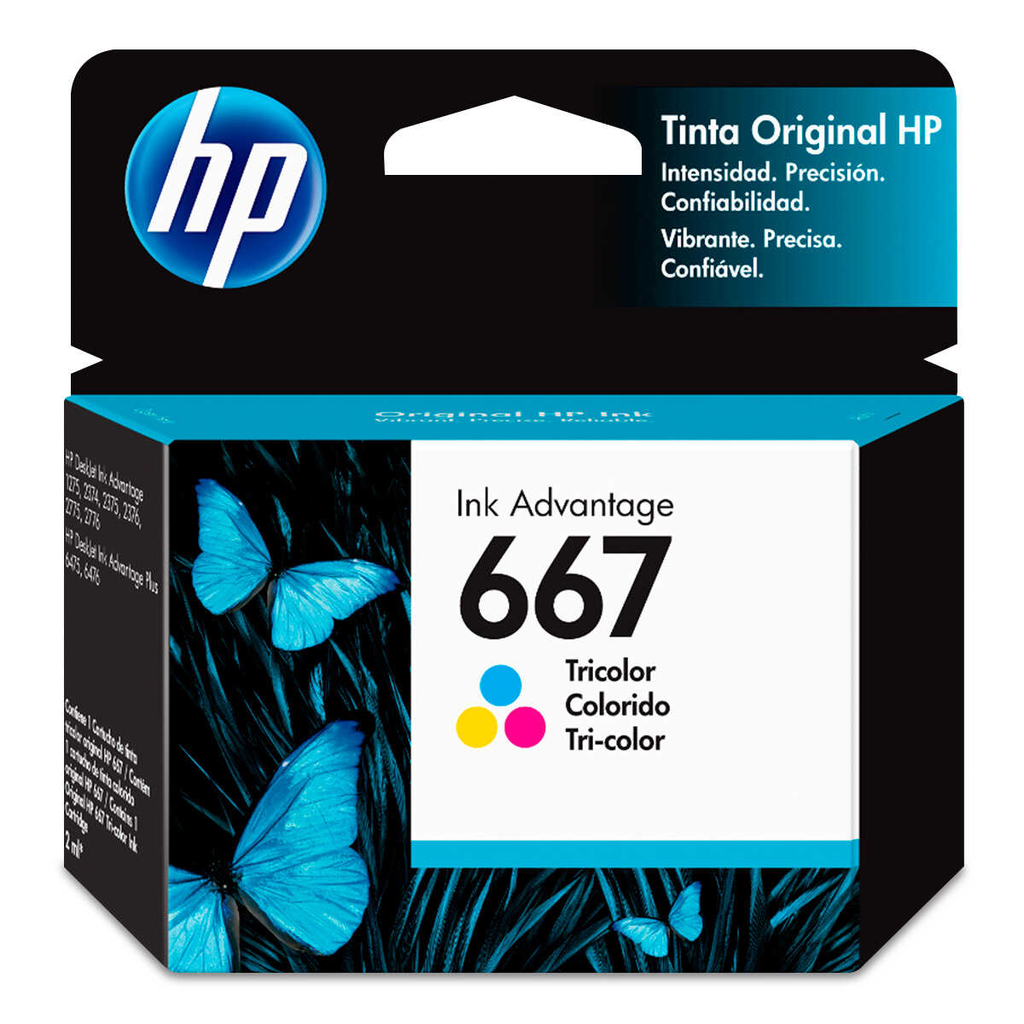 Cartucho De Tinta Hp 667 Inkjet Tricolor 100Pg