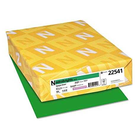 Papel Bond Astrobrights T/C 24# Gamma Green 500 Hojas