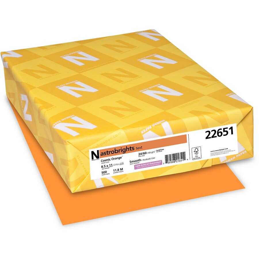 Papel Bond Astrobrights T/C 24# Cosmic Orange 500 Hojas