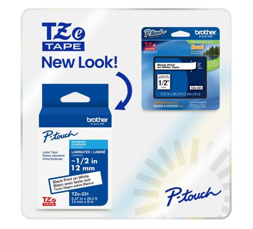 [BRTTZE541G] Cinta Laminada Brother Estandar Texto Negro Sobre Cinta Azul De 18Mm X 8M