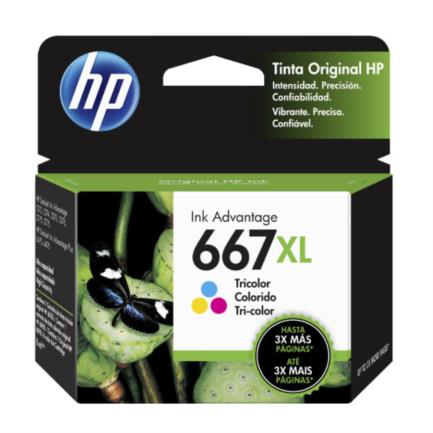[HEW3YM80AL] Cartucho De Tinta Hp 667Xl Inkjet Tricolor 330Pg Alto Rendimiento