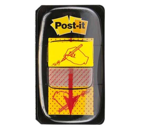 [MMM68031] Banderitas C/Adhesivo Post-It Plastico "Firme Aquí" Mediano 50 Hojas