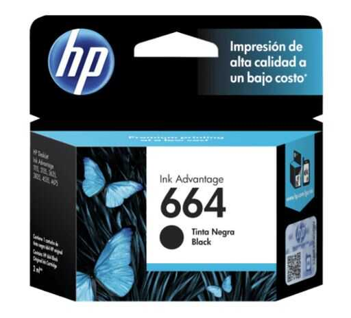 [HEWF6V29AL] Cartucho De Tinta Hp 664 Inkjet Negro 120Pg
