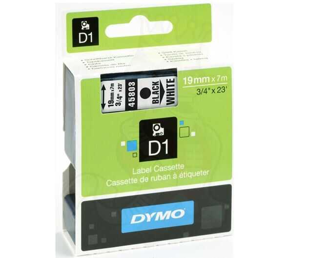 Cinta Para Rotulador Dymo D1 3/4" Negro/Blanco