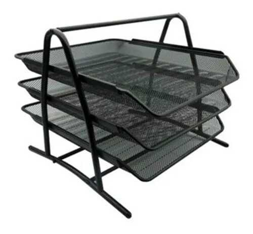 Papelera Nextep Modular Malla 3 Niveles T/C Negro 