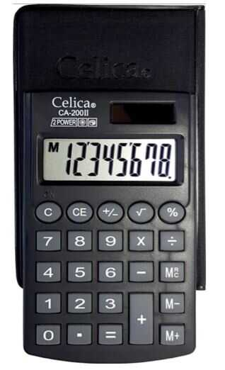 Calculadora Bolsillo Celica Ca-200S Bateria Negro 8 Digitos