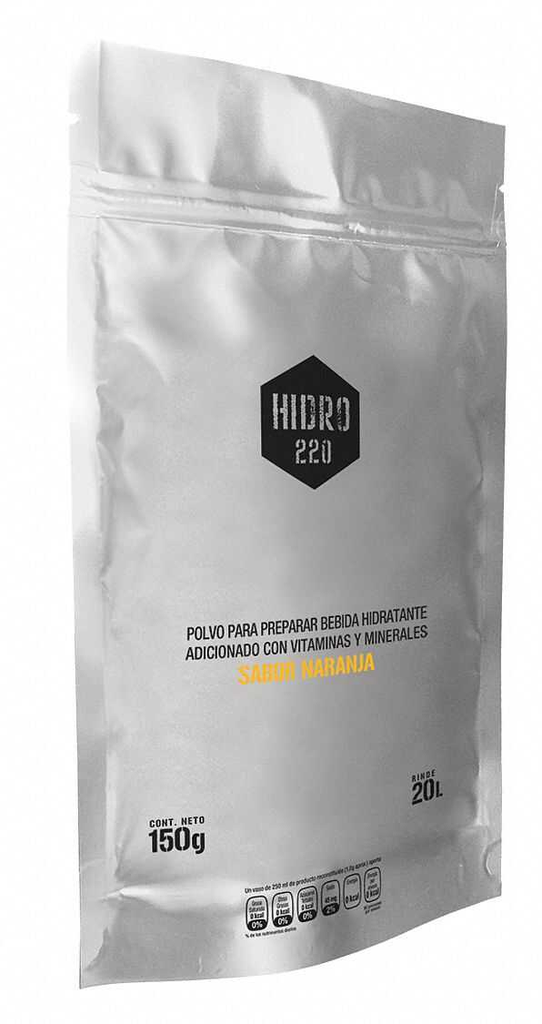 Bebida Hidratante Hidro 220 Naranja En Polvo Para 20L