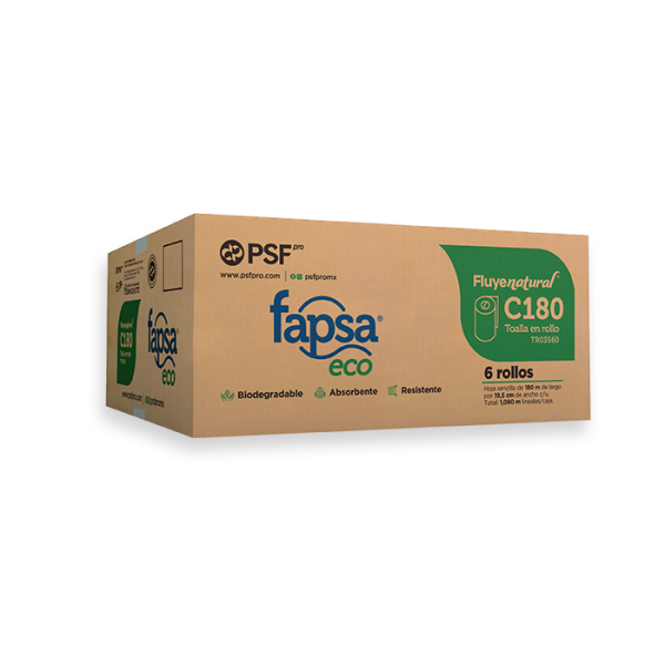 Toalla Fapsa De Rollo Para Manos C180M Café C/6Pz
