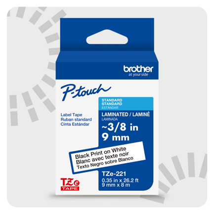 Cinta Para Rotulador Brother Tz 3/8" Negro S/Blanco
