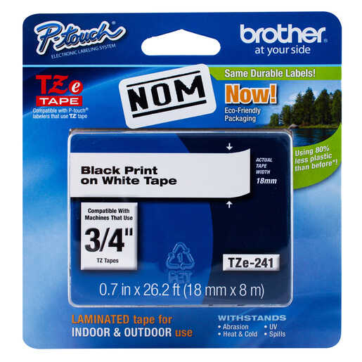 Cinta Para Rotulador Brother Tz 3/4" Negro S/Blanco