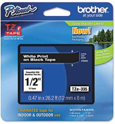 Cinta Para Rotulador Brother Tz 1/2" Blanco S/Negro