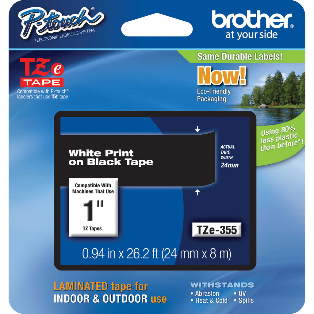 Cinta Para Rotulador Brother 1" Tz Blan S/Negro
