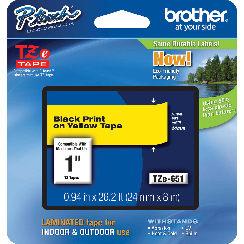 Cinta Para Rotulador Brother Tz 1" Negro S/Amarillo