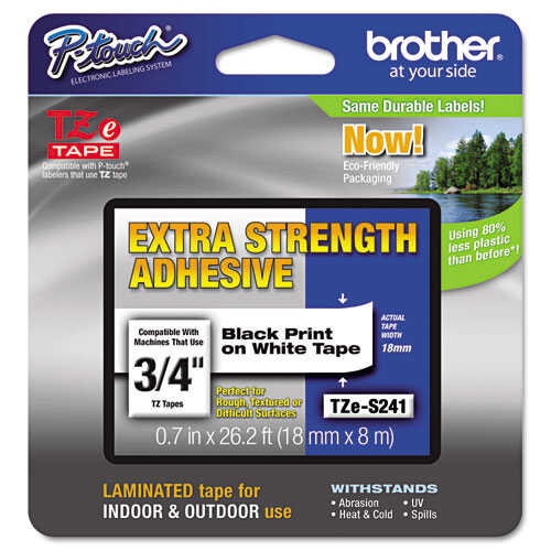 Cinta Para Rotulador Brother Industrial 3/4" Tzs Negro S/Blanco