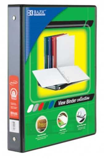 Carpeta Bazic 1" Capacidad C/Mica T/C 3 Aros O Negra 