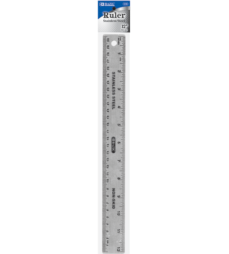 Regla Bazic Metal C/Corcho 30Cm/12" 