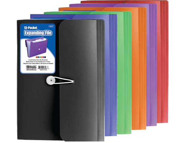 Pocket Letter Size Poly Expanding File