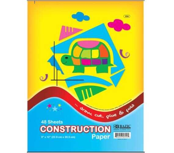 Papel Constructivo Bazic 9X12" Surtido 48 Hojas