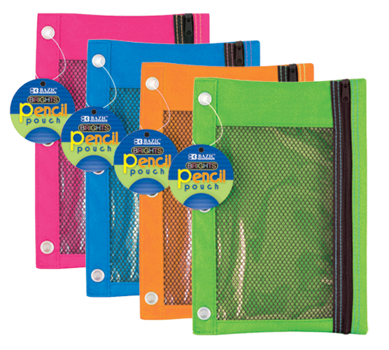 Bolsa Para Lapices Bazic C/Zipper Colores Surtidos #804