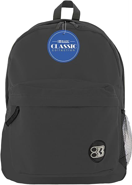 Mochila Escolar Bazic 17" 2 Bolsas Negro Pz