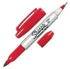 Marcador Sharpie Permanente Doble Punta Rojo