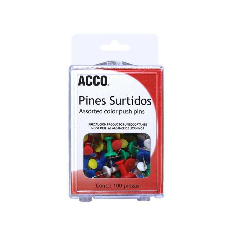 Chincheta Acco Push-Pin Surtido C/100Pz