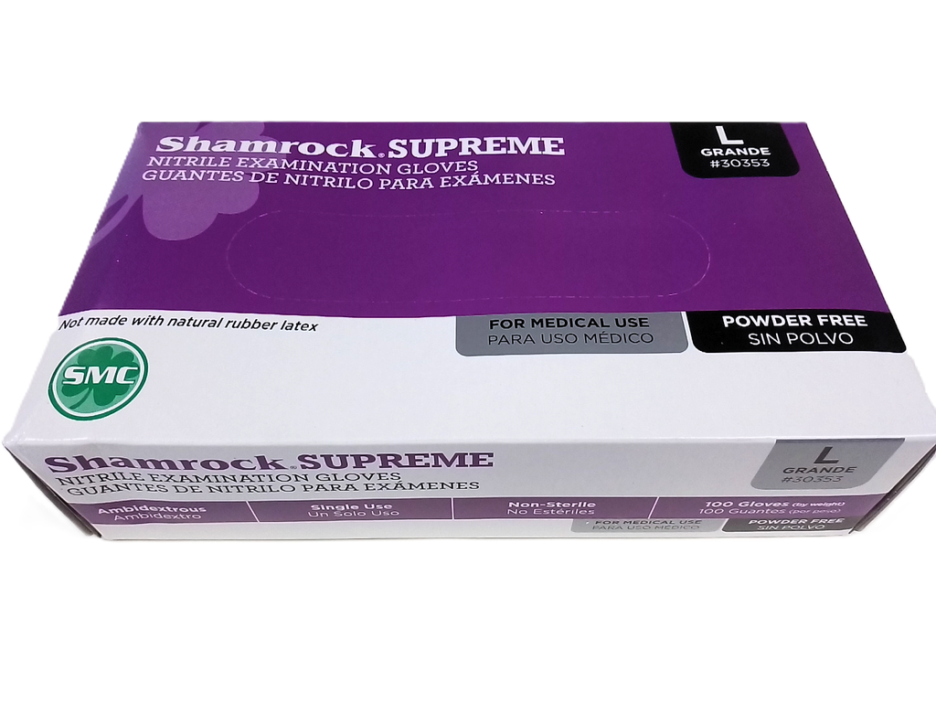 Guante Nitrilo 3.5Mil Sin Talco Talla L Azul C/100Pz