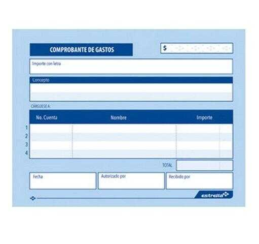 Block Comprobante De Gastos Estrella 50 Hojas