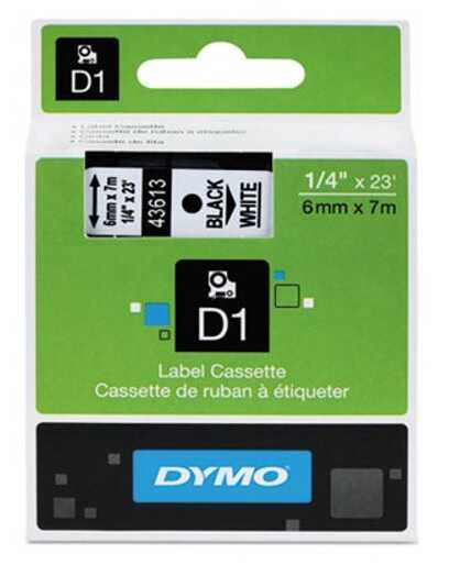 Cinta Dymo Para Rotulador D1 1/4'' Negro/Blanco
